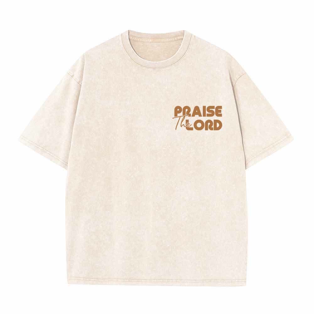 Christianartworkshop Lobet den Herrn, Psalm 150,6. Mini-Print auf der Vorderseite, großer Text auf der Rückseite, beidseitig bedrucktes, gewaschenes T-Shirt. - image 23