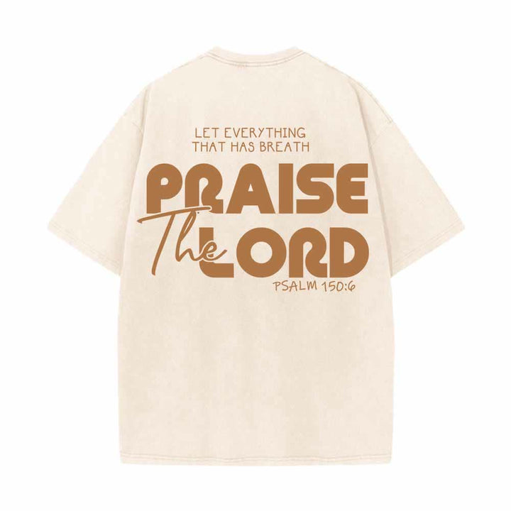Christianartworkshop Lobet den Herrn, Psalm 150,6. Mini-Print auf der Vorderseite, großer Text auf der Rückseite, beidseitig bedrucktes, gewaschenes T-Shirt. - image 22