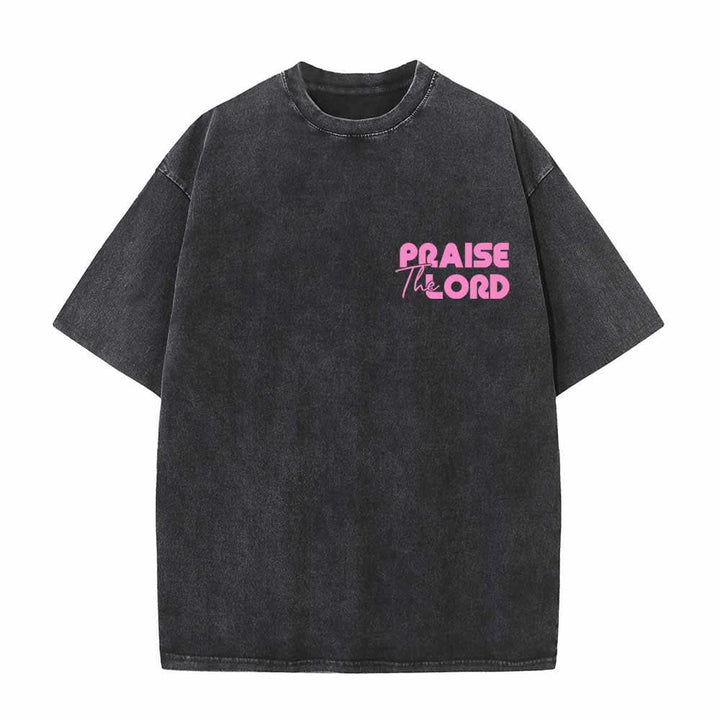 Christianartworkshop Lobet den Herrn, Psalm 150,6. Mini-Print auf der Vorderseite, großer Text auf der Rückseite, beidseitig bedrucktes, gewaschenes T-Shirt. - image 20