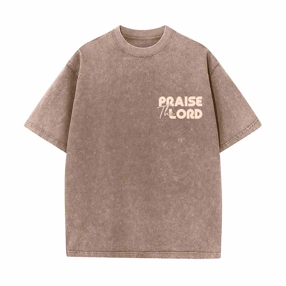 Christianartworkshop Lobet den Herrn, Psalm 150,6. Mini-Print auf der Vorderseite, großer Text auf der Rückseite, beidseitig bedrucktes, gewaschenes T-Shirt. - image 11