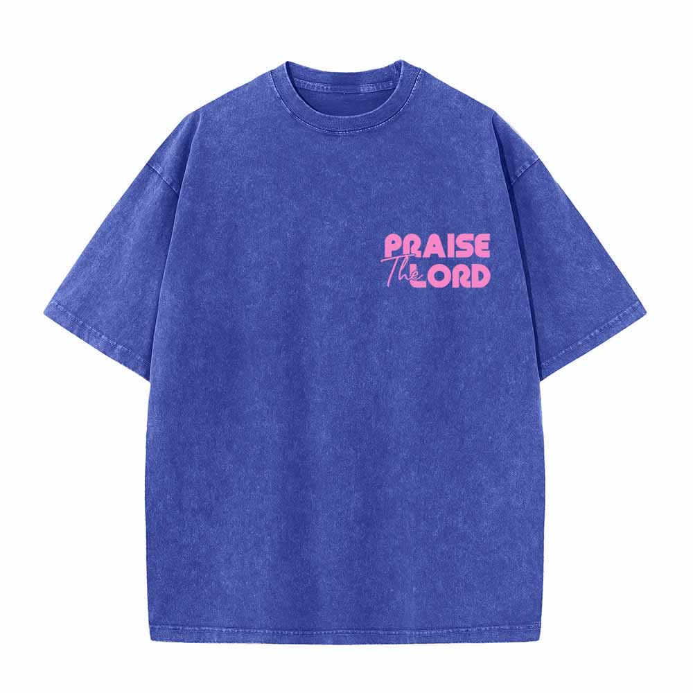Christianartworkshop Lobet den Herrn, Psalm 150,6. Mini-Print auf der Vorderseite, großer Text auf der Rückseite, beidseitig bedrucktes, gewaschenes T-Shirt. - image 8