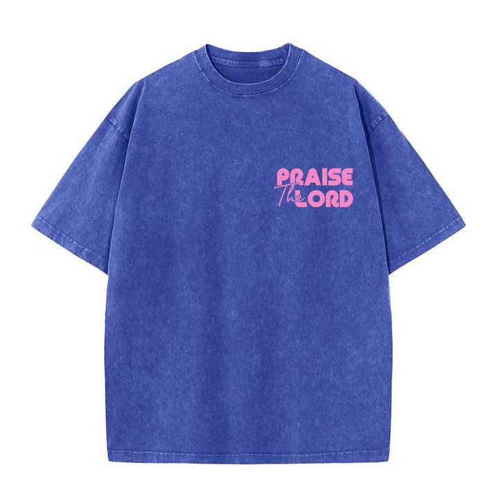 Christianartworkshop Lobet den Herrn, Psalm 150,6. Mini-Print auf der Vorderseite, großer Text auf der Rückseite, beidseitig bedrucktes, gewaschenes T-Shirt. - image 8