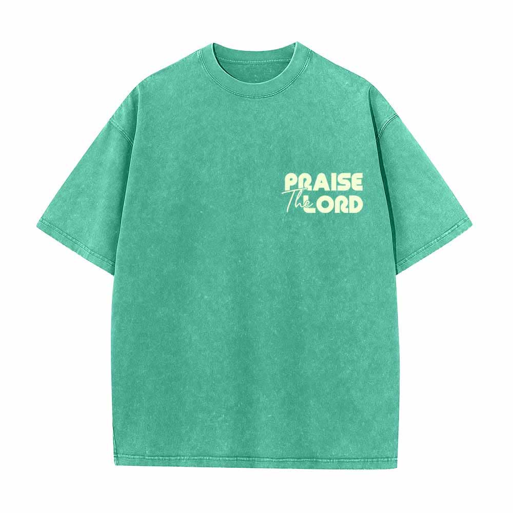 Christianartworkshop Lobet den Herrn, Psalm 150,6. Mini-Print auf der Vorderseite, großer Text auf der Rückseite, beidseitig bedrucktes, gewaschenes T-Shirt. - image 17