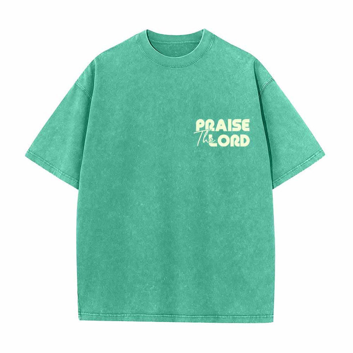 Christianartworkshop Lobet den Herrn, Psalm 150,6. Mini-Print auf der Vorderseite, großer Text auf der Rückseite, beidseitig bedrucktes, gewaschenes T-Shirt. - image 17
