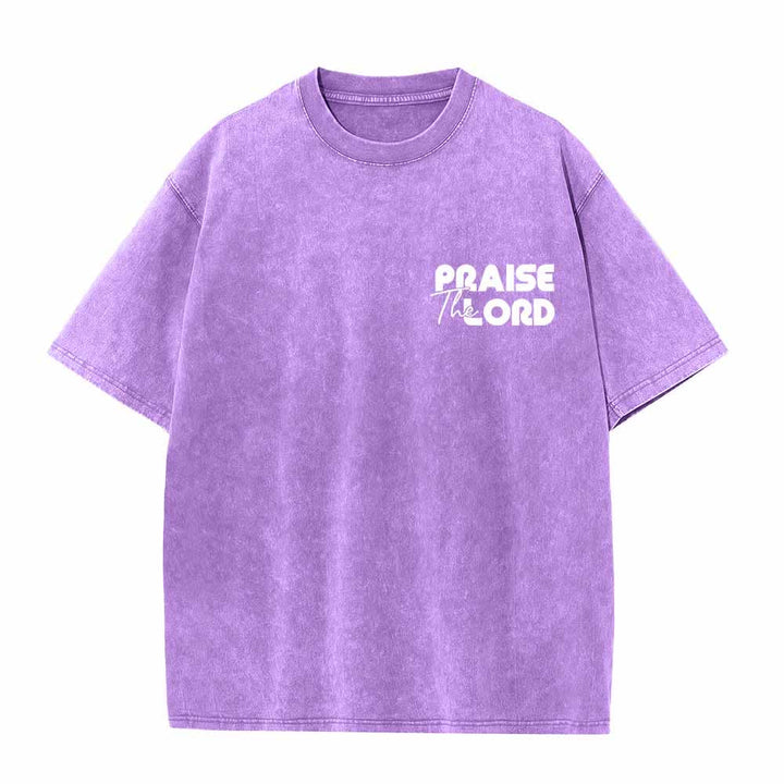 Christianartworkshop Lobet den Herrn, Psalm 150,6. Mini-Print auf der Vorderseite, großer Text auf der Rückseite, beidseitig bedrucktes, gewaschenes T-Shirt. - image 26