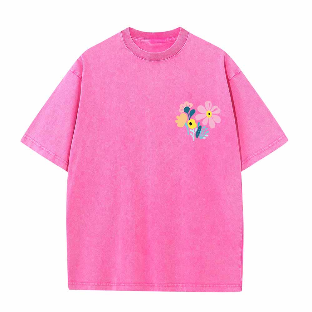Christianartworkshop Dank sei dem Herrn (Psalm 136,1) Kleines, blumengemustertes T-Shirt mit Rückenvase und doppelseitigem Aufdruck - image 11