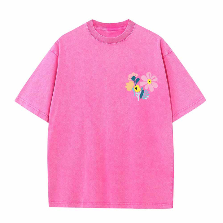 Christianartworkshop Dank sei dem Herrn (Psalm 136,1) Kleines, blumengemustertes T-Shirt mit Rückenvase und doppelseitigem Aufdruck - image 11