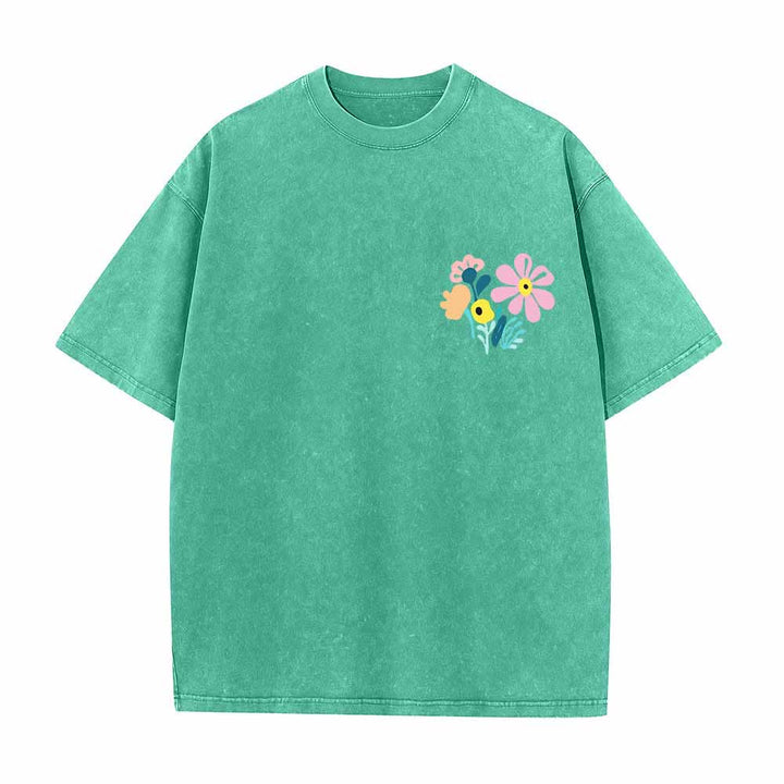 Christianartworkshop Dank sei dem Herrn (Psalm 136,1) Kleines, blumengemustertes T-Shirt mit Rückenvase und doppelseitigem Aufdruck - image 26