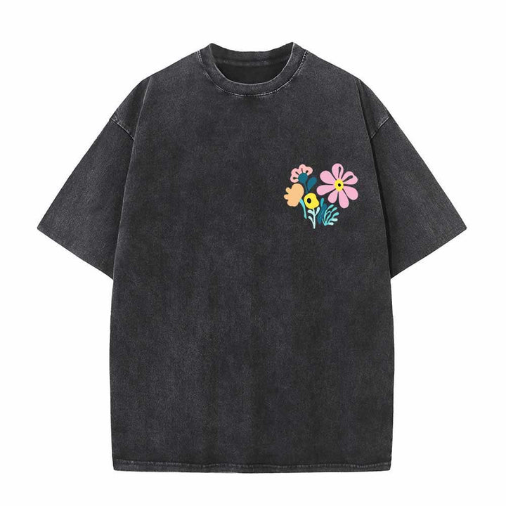 Christianartworkshop Dank sei dem Herrn (Psalm 136,1) Kleines, blumengemustertes T-Shirt mit Rückenvase und doppelseitigem Aufdruck - image 2