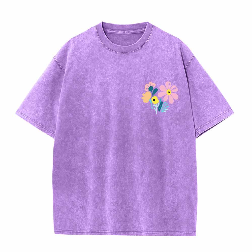 Christianartworkshop Dank sei dem Herrn (Psalm 136,1) Kleines, blumengemustertes T-Shirt mit Rückenvase und doppelseitigem Aufdruck - image 8