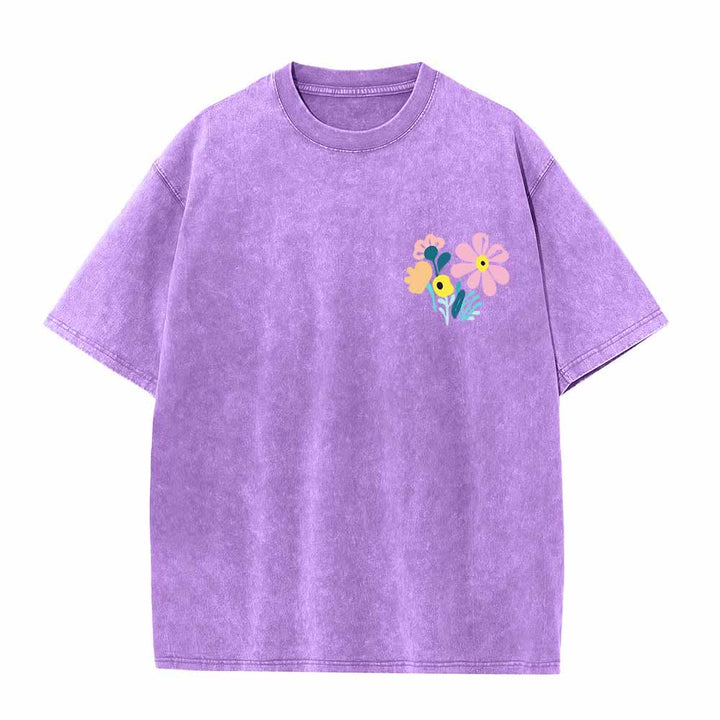 Christianartworkshop Dank sei dem Herrn (Psalm 136,1) Kleines, blumengemustertes T-Shirt mit Rückenvase und doppelseitigem Aufdruck - image 8