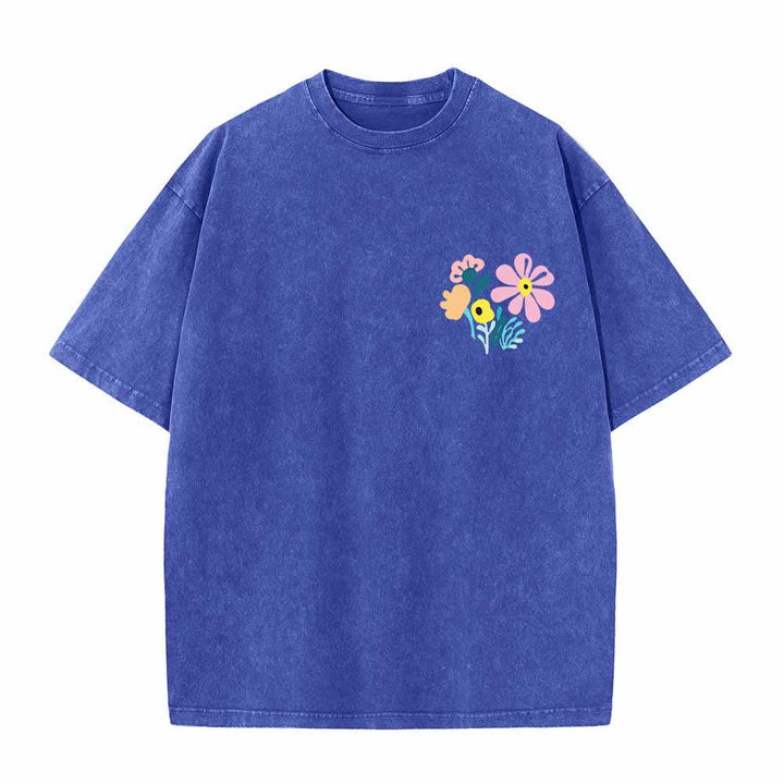 Christianartworkshop Dank sei dem Herrn (Psalm 136,1) Kleines, blumengemustertes T-Shirt mit Rückenvase und doppelseitigem Aufdruck - image 17