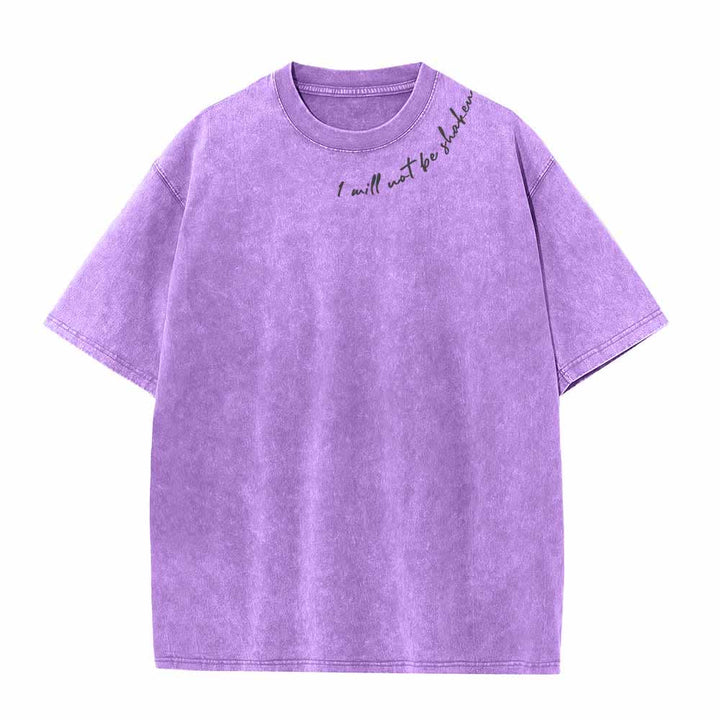 Christianartworkshop „Ich werde nicht erschüttert werden“ – Schräge Schulterpartie, Schriftzug vorne, mehrfarbige Buchstaben in Blasenform hinten, Psalm 16,8 – doppelseitig gewaschenes T-Shirt - image 23