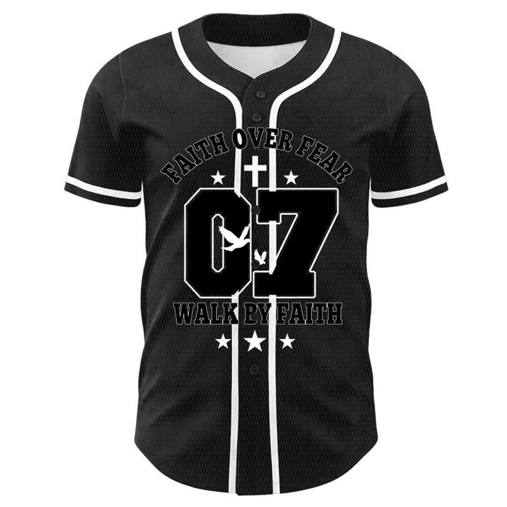 Christianartworkshop Glaube statt Angst – Geh an der Angst vorbei – Nummer 07 Taubenkreuz Unisex-Baseballtrikot - image 4