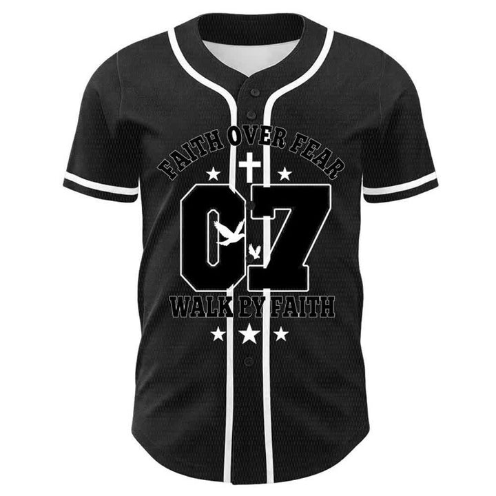 Christianartworkshop Glaube statt Angst – Geh an der Angst vorbei – Nummer 07 Taubenkreuz Unisex-Baseballtrikot - image 4