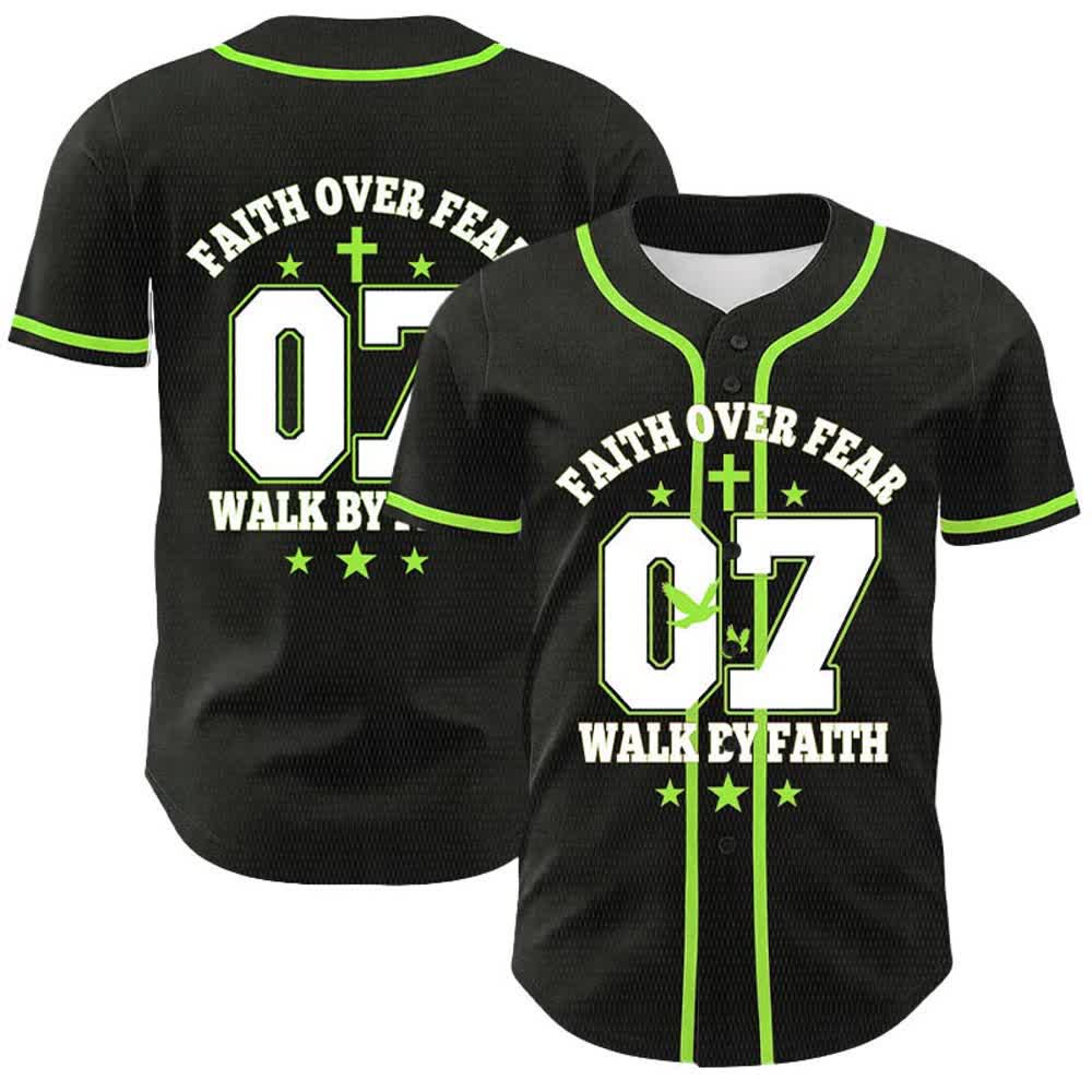 Christianartworkshop Glaube statt Angst – Geh an der Angst vorbei – Nummer 07 Taubenkreuz Unisex-Baseballtrikot - Hellgrün - 5XL - image 15
