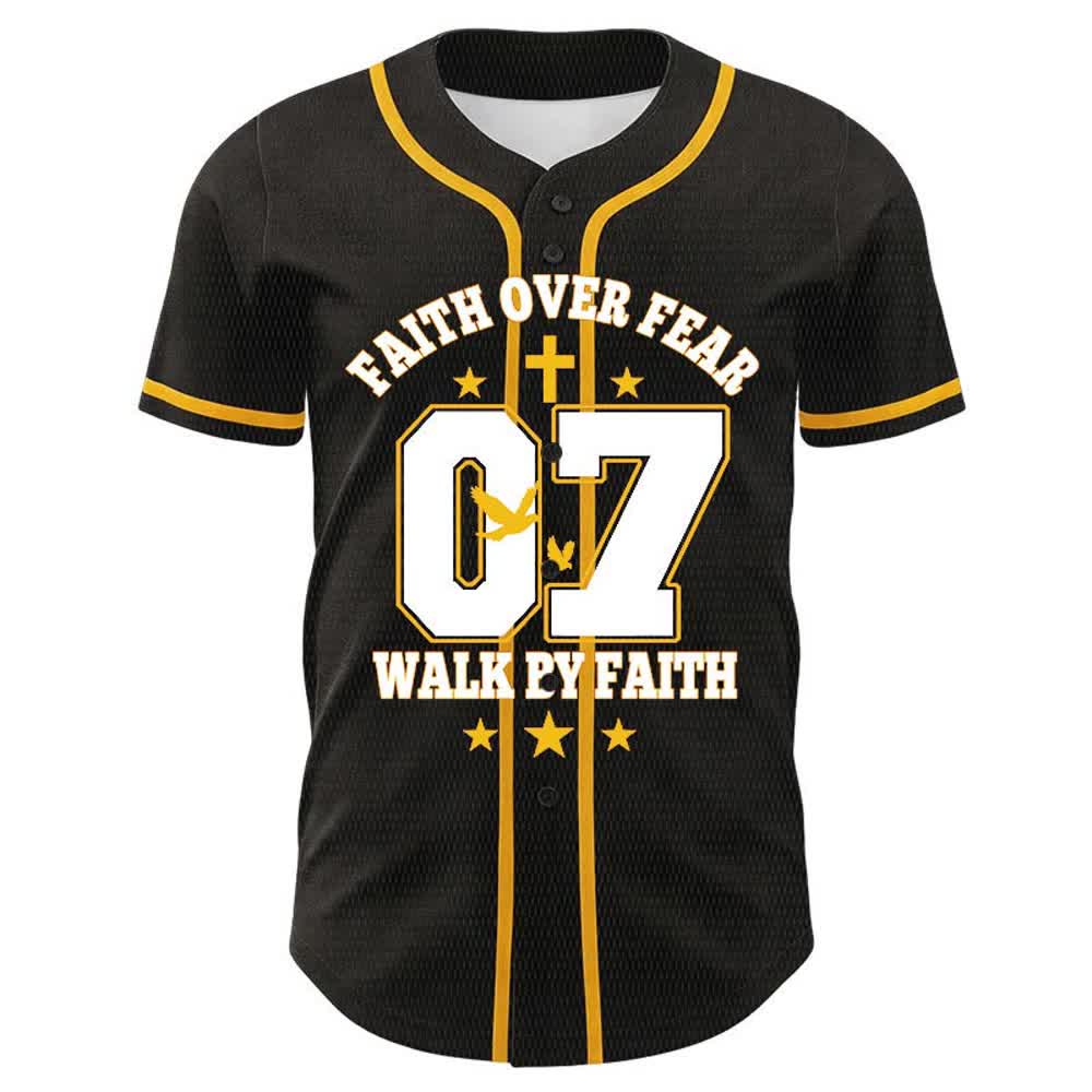 Christianartworkshop Glaube statt Angst – Geh an der Angst vorbei – Nummer 07 Taubenkreuz Unisex-Baseballtrikot - image 1