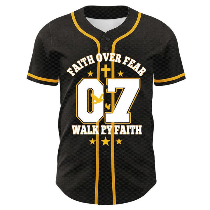 Christianartworkshop Glaube statt Angst – Geh an der Angst vorbei – Nummer 07 Taubenkreuz Unisex-Baseballtrikot - image 1