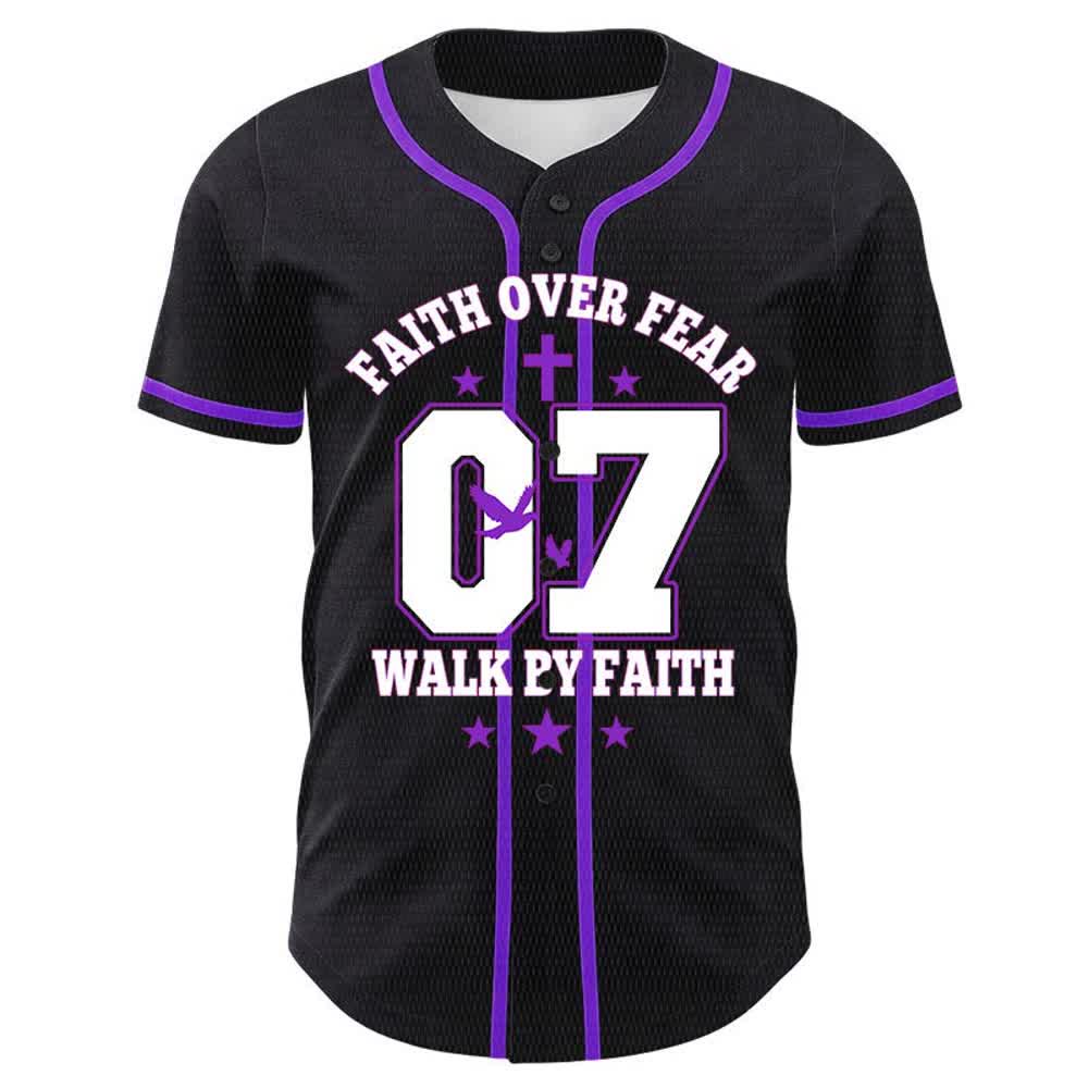 Christianartworkshop Glaube statt Angst – Geh an der Angst vorbei – Nummer 07 Taubenkreuz Unisex-Baseballtrikot - image 19