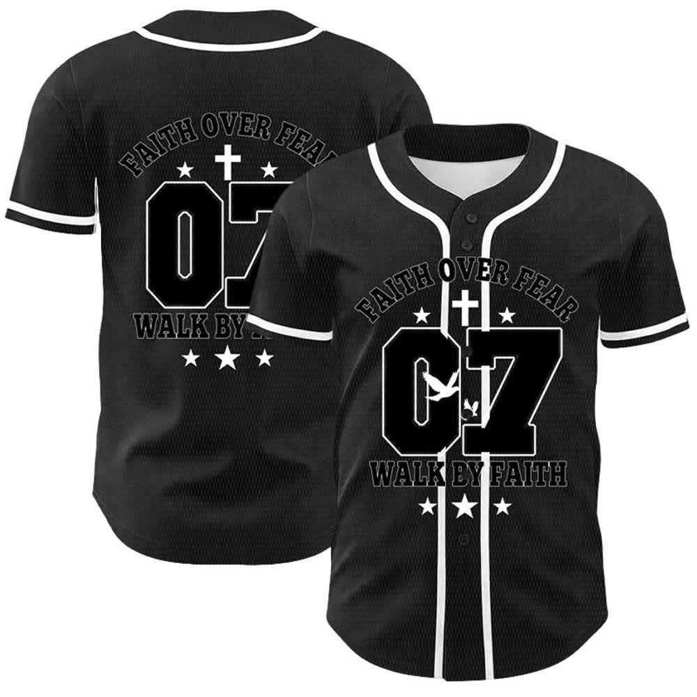 Christianartworkshop Glaube statt Angst – Geh an der Angst vorbei – Nummer 07 Taubenkreuz Unisex-Baseballtrikot - Weiß - 5XL - image 3