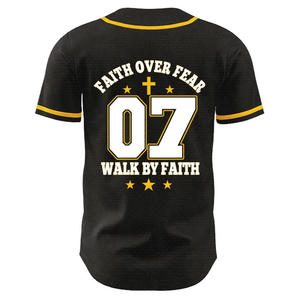 Christianartworkshop Glaube statt Angst – Geh an der Angst vorbei – Nummer 07 Taubenkreuz Unisex-Baseballtrikot - image 2