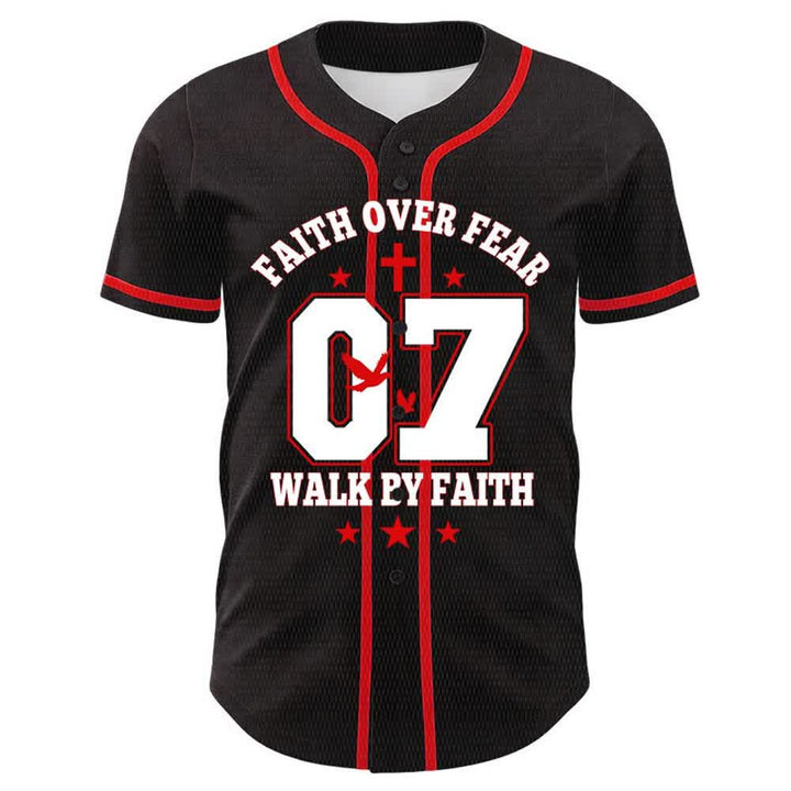 Christianartworkshop Glaube statt Angst – Geh an der Angst vorbei – Nummer 07 Taubenkreuz Unisex-Baseballtrikot - image 7