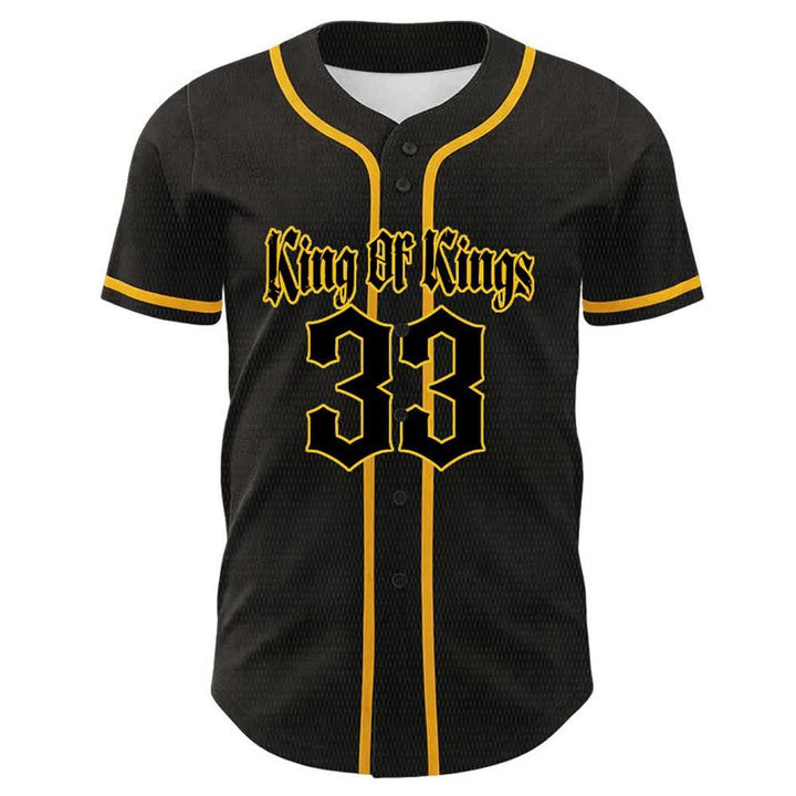Christianartworkshop King Of Kings Nummer 33 Jesus trägt Kreuz Unisex Baseballtrikot - image 2