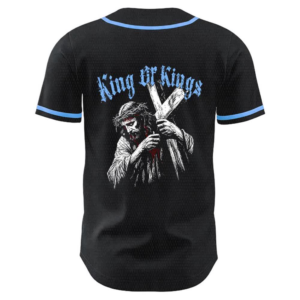Christianartworkshop King Of Kings Nummer 33 Jesus trägt Kreuz Unisex Baseballtrikot - image 13