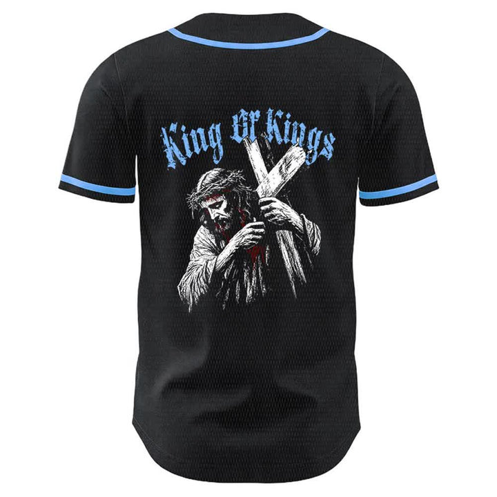 Christianartworkshop King Of Kings Nummer 33 Jesus trägt Kreuz Unisex Baseballtrikot - image 13