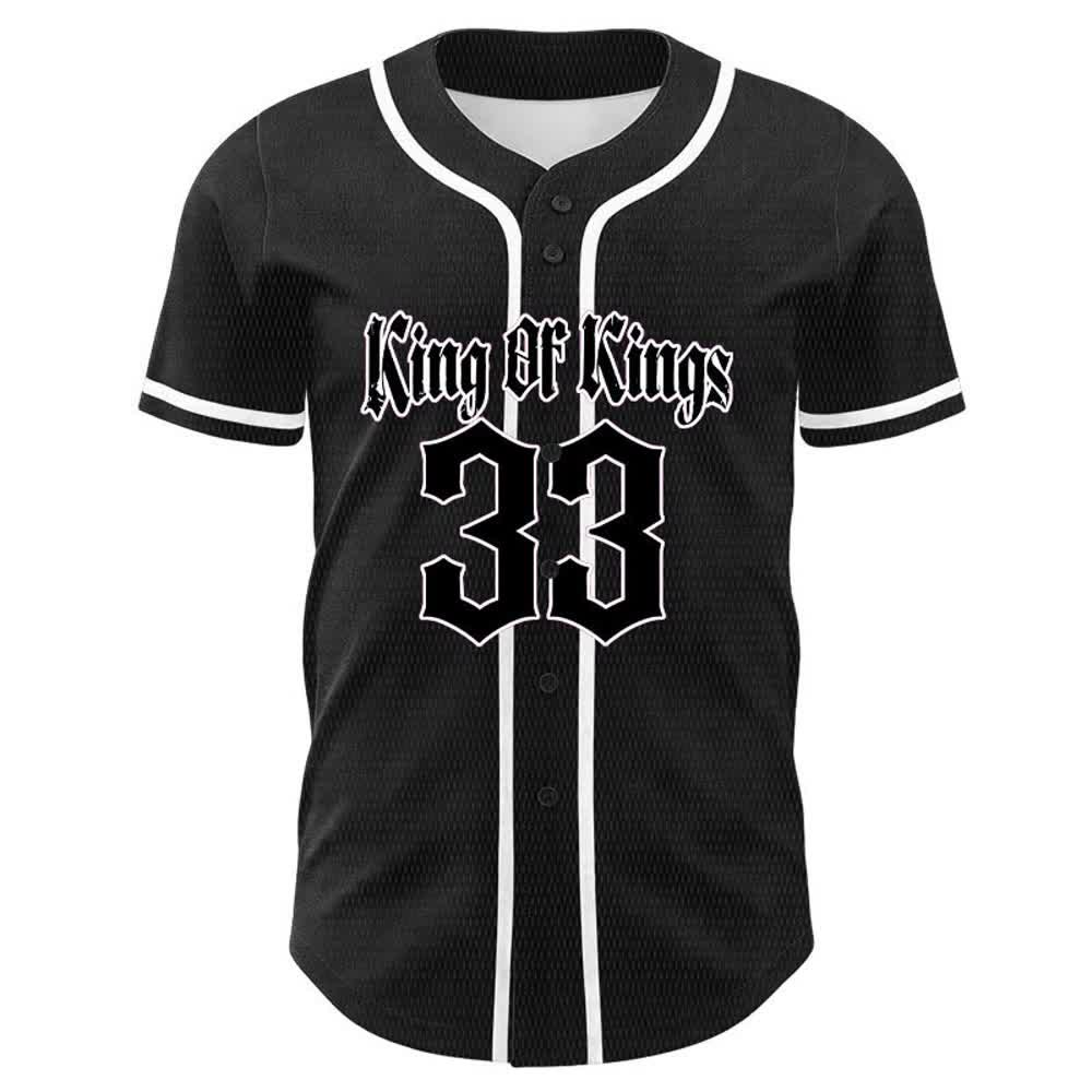 Christianartworkshop King Of Kings Nummer 33 Jesus trägt Kreuz Unisex Baseballtrikot - image 5