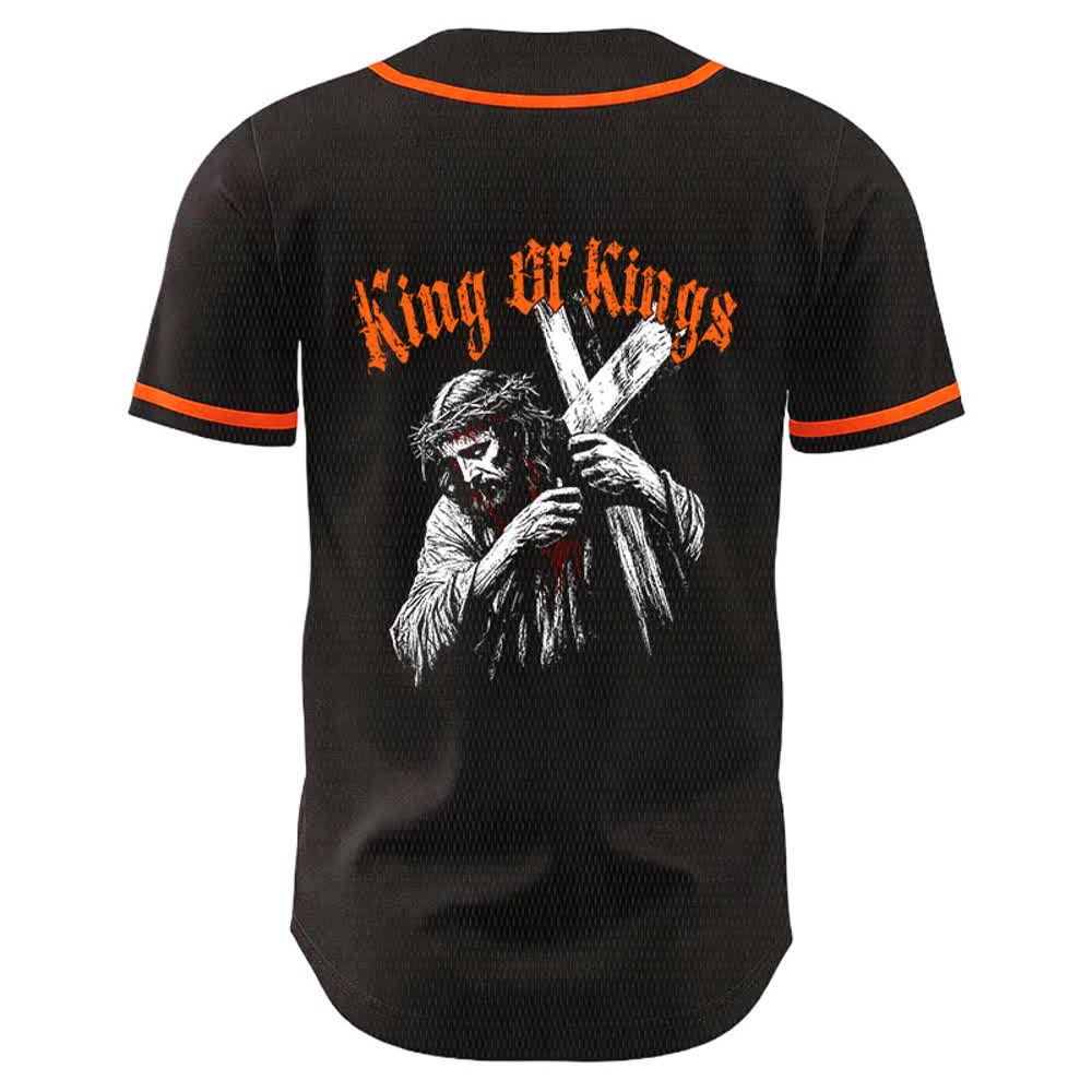 Christianartworkshop King Of Kings Nummer 33 Jesus trägt Kreuz Unisex Baseballtrikot - image 10