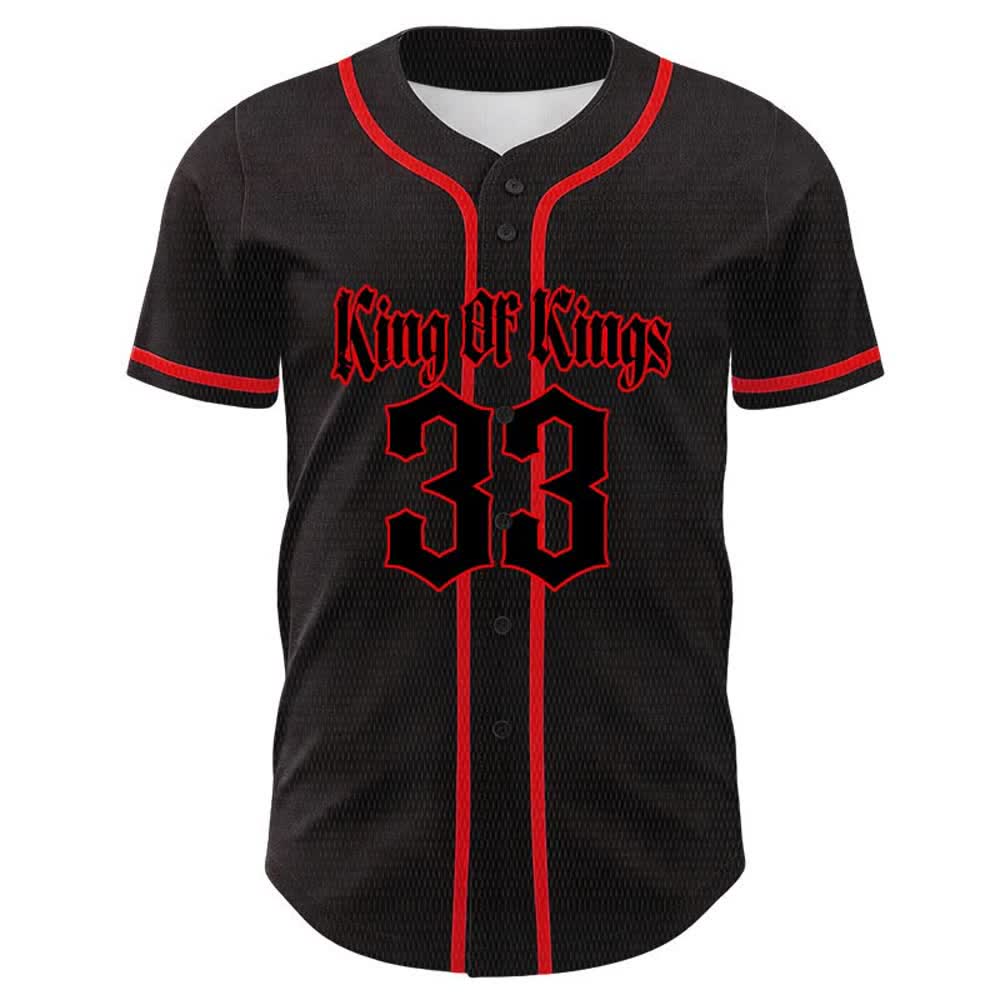 Christianartworkshop King Of Kings Nummer 33 Jesus trägt Kreuz Unisex Baseballtrikot - image 8