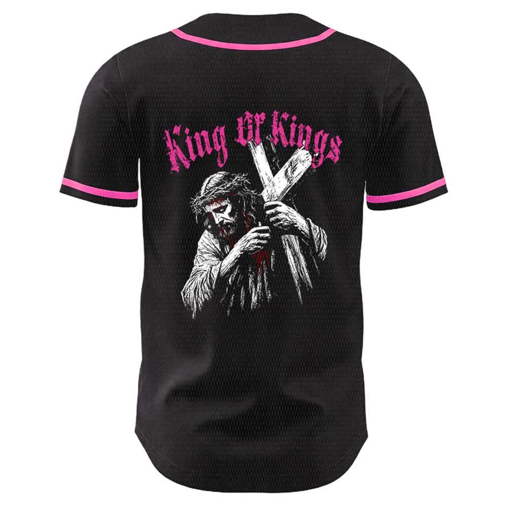 Christianartworkshop King Of Kings Nummer 33 Jesus trägt Kreuz Unisex Baseballtrikot - image 22