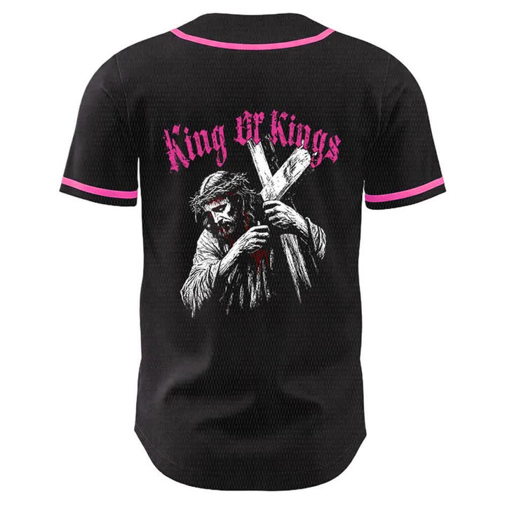 Christianartworkshop King Of Kings Nummer 33 Jesus trägt Kreuz Unisex Baseballtrikot - image 22