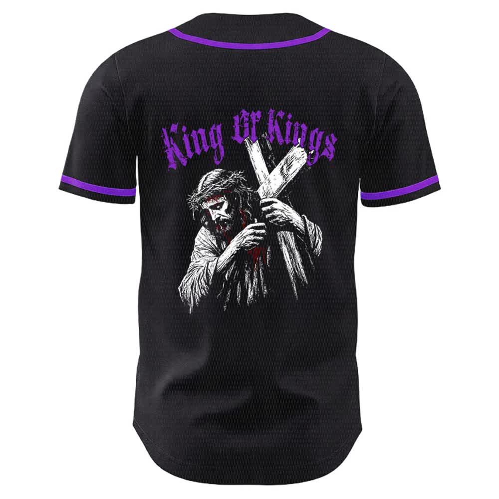 Christianartworkshop King Of Kings Nummer 33 Jesus trägt Kreuz Unisex Baseballtrikot - image 19