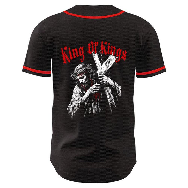 Christianartworkshop King Of Kings Nummer 33 Jesus trägt Kreuz Unisex Baseballtrikot - image 7