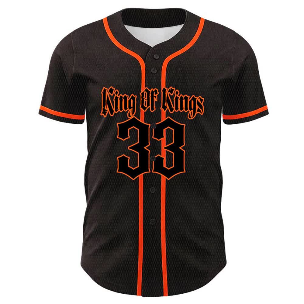 Christianartworkshop King Of Kings Nummer 33 Jesus trägt Kreuz Unisex Baseballtrikot - image 11