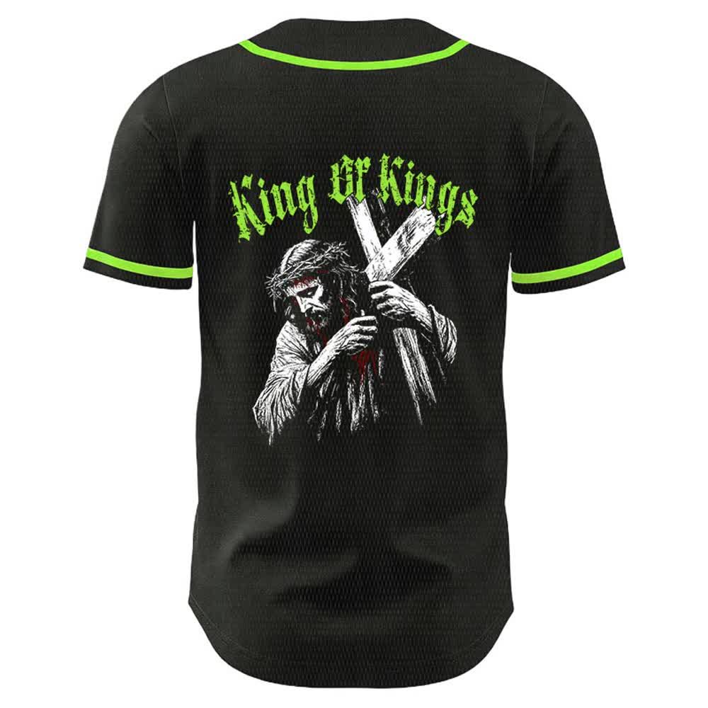 Christianartworkshop King Of Kings Nummer 33 Jesus trägt Kreuz Unisex Baseballtrikot - image 16