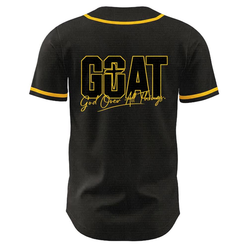Christianartworkshop GOAT Gott über alles Einfaches Kreuz Unisex Baseballtrikot - image 1