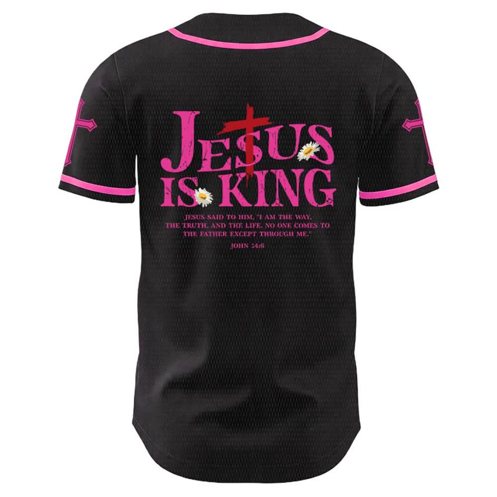 Christianartworkshop Jesus ist König (Johannes 14,6) – Drei Nägel, ein Kreuz – Unisex-Baseballtrikot - image 23
