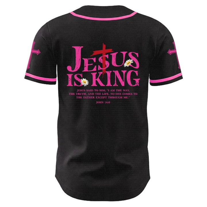 Christianartworkshop Jesus ist König (Johannes 14,6) – Drei Nägel, ein Kreuz – Unisex-Baseballtrikot - image 23