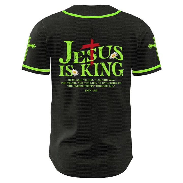 Christianartworkshop Jesus ist König (Johannes 14,6) – Drei Nägel, ein Kreuz – Unisex-Baseballtrikot - image 17