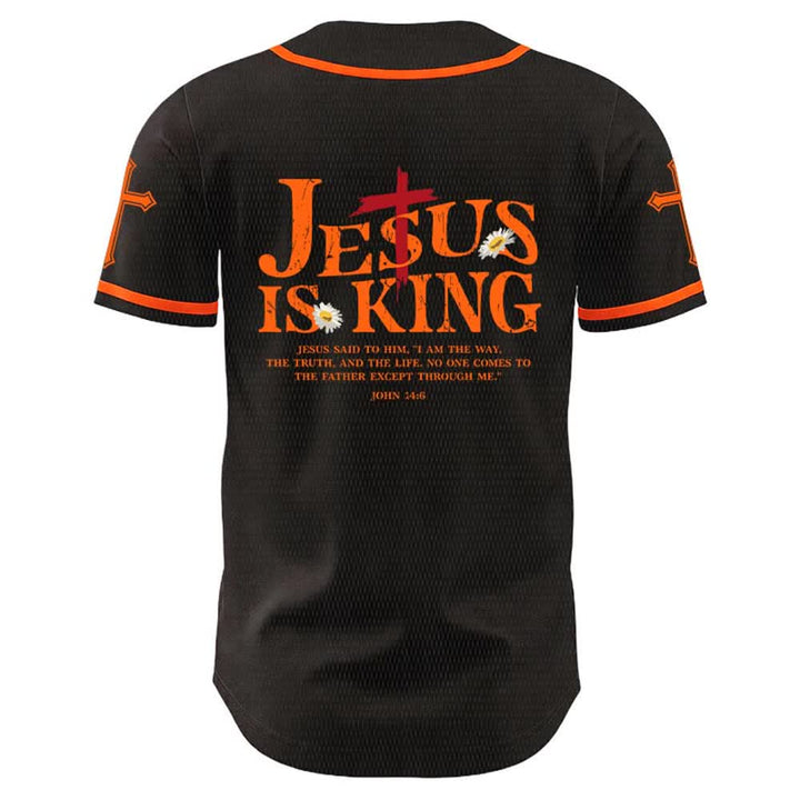 Christianartworkshop Jesus ist König (Johannes 14,6) – Drei Nägel, ein Kreuz – Unisex-Baseballtrikot - image 11