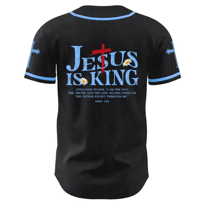 Christianartworkshop Jesus ist König (Johannes 14,6) – Drei Nägel, ein Kreuz – Unisex-Baseballtrikot - image 14