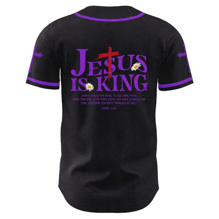 Christianartworkshop Jesus ist König (Johannes 14,6) – Drei Nägel, ein Kreuz – Unisex-Baseballtrikot - image 20
