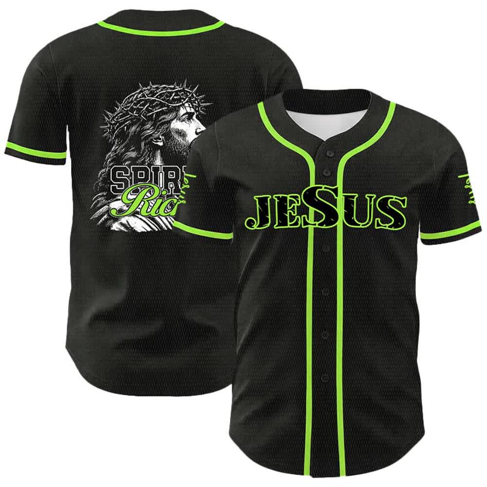 Christianartworkshop Jesus Spirit Rich Crown Of Thorns Portrait Unisex Baseball Jersey - Hellgrün - 5XL - image 15