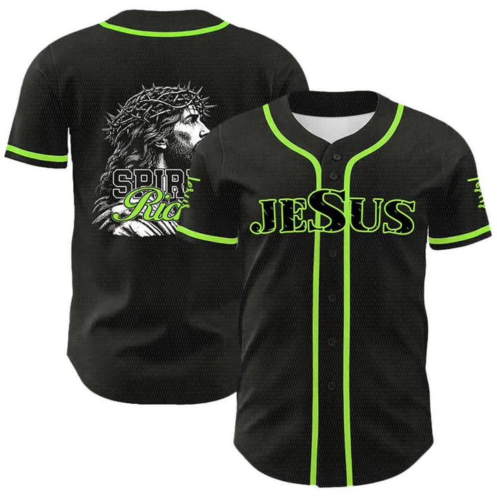 Christianartworkshop Jesus Spirit Rich Crown Of Thorns Portrait Unisex Baseball Jersey - Hellgrün - 5XL - image 15
