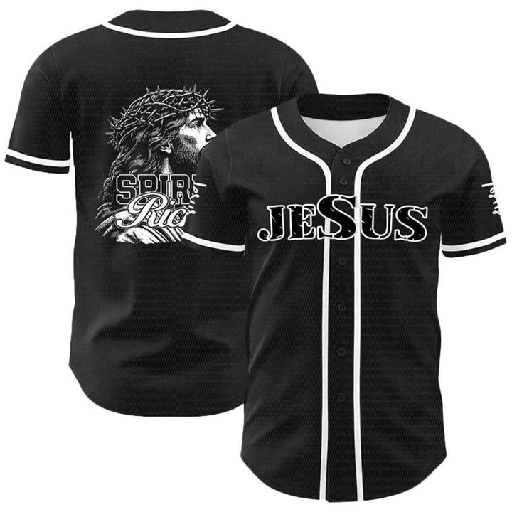 Christianartworkshop Jesus Spirit Rich Crown Of Thorns Portrait Unisex Baseball Jersey - Weiß - 5XL - image 6