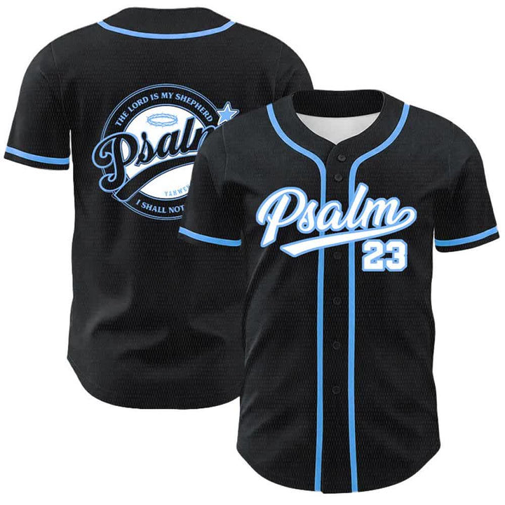 Christianartworkshop Psalm 23 Der Herr ist mein Hirte Unisex-Baseballtrikot - Blau - 5XL - image 3