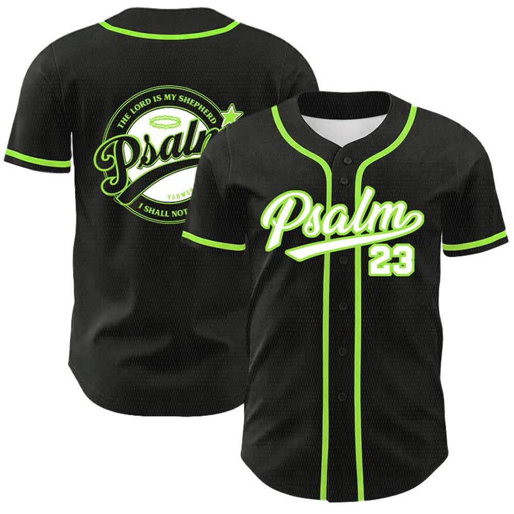 Christianartworkshop Psalm 23 Der Herr ist mein Hirte Unisex-Baseballtrikot - Hellgrün - 5XL - image 18